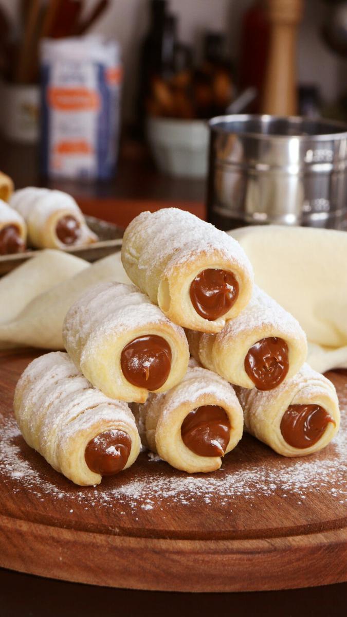 cañoncitos de dulce de leche hojaldre facil