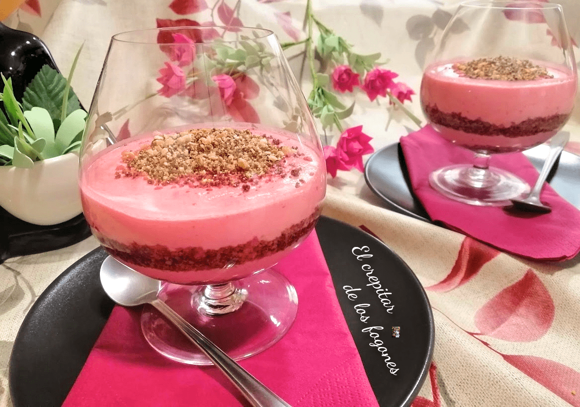 tarta de queso con frambuesas