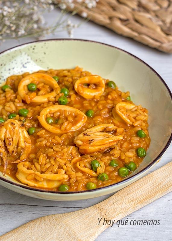 receta de arroz melosos con calamares 