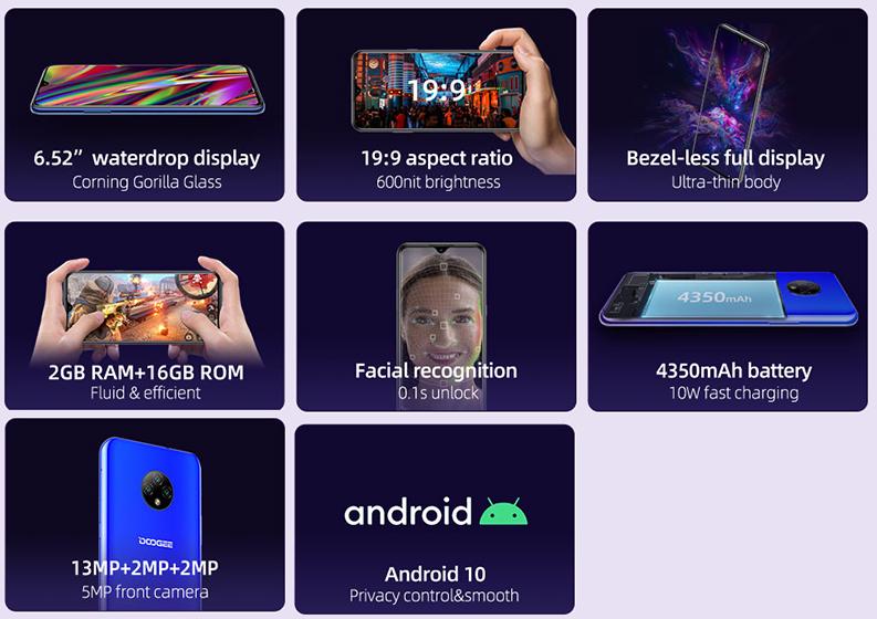 DOOGEE X95 - Especificaciones técnicas