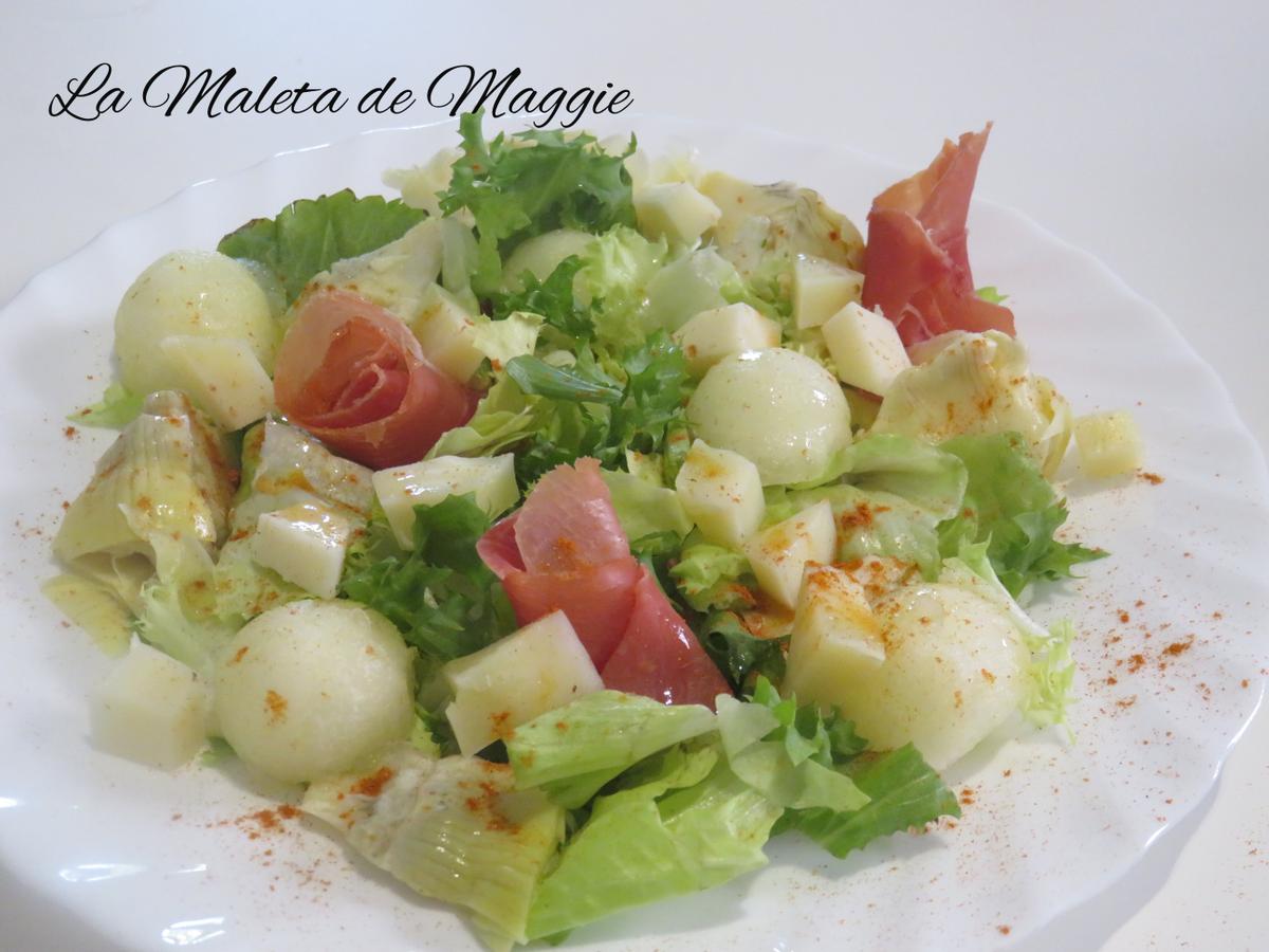 ensalada con melón y jamón