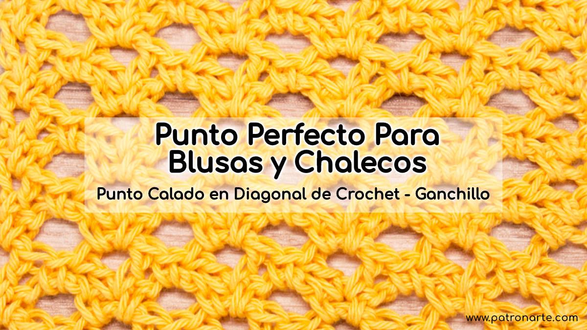 Cómo Tejer el Punto Calado en Diagonal de Crochet - Ganchillo Paso a Paso