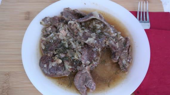 Receta terminada de filetes en salsa de ternera