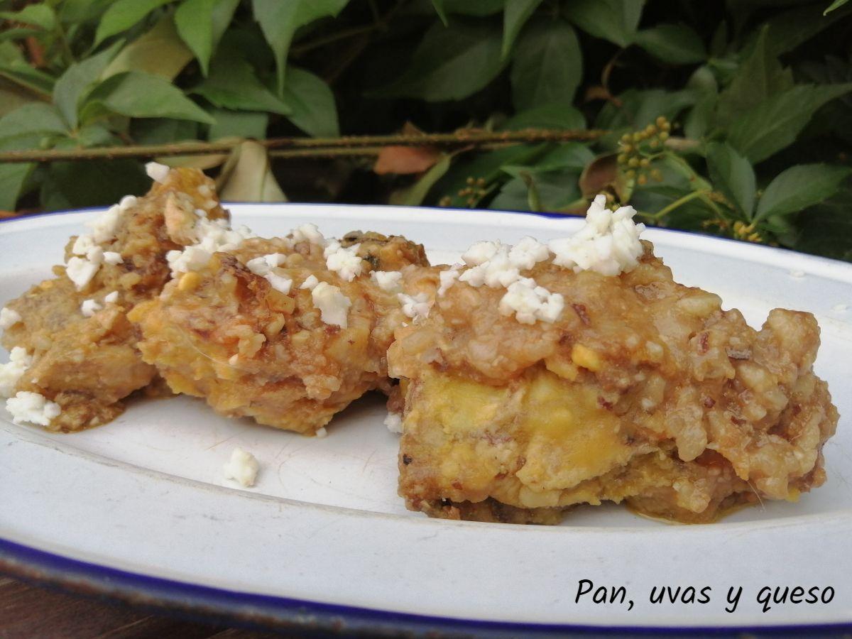 pollo en pepitoria crockpot - pan uvas y queso