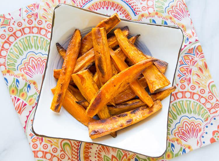 Aperitivo saludable batata o boniato al horno
