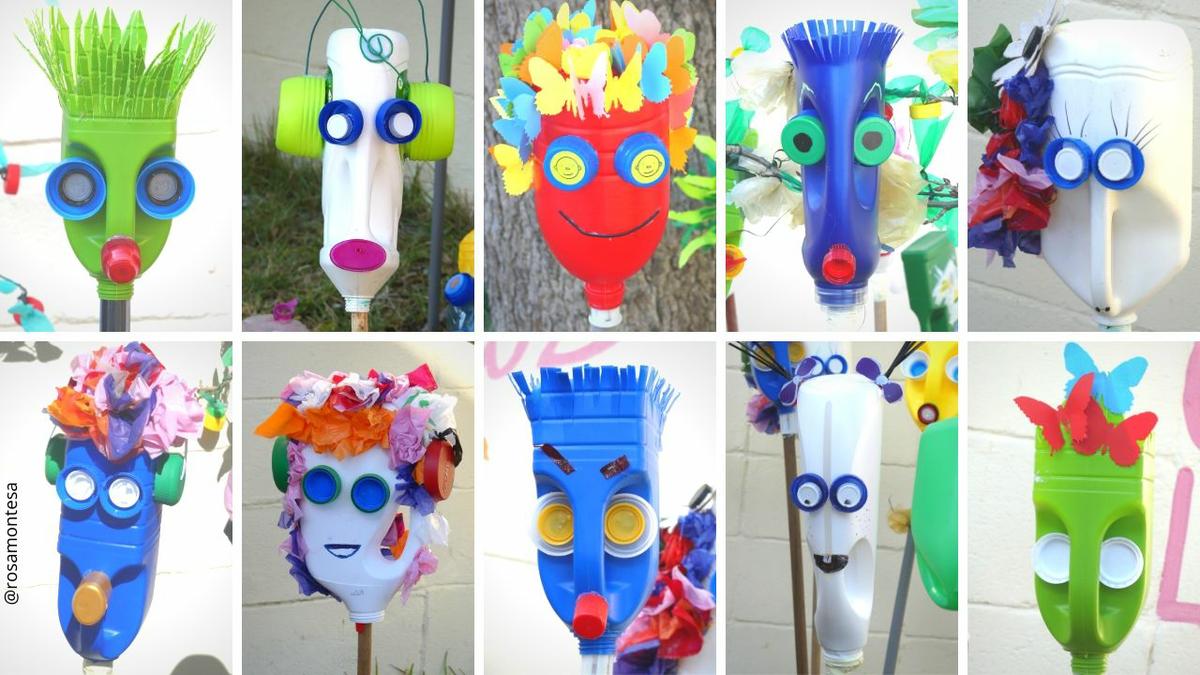 Ninots con garrafas de plástico