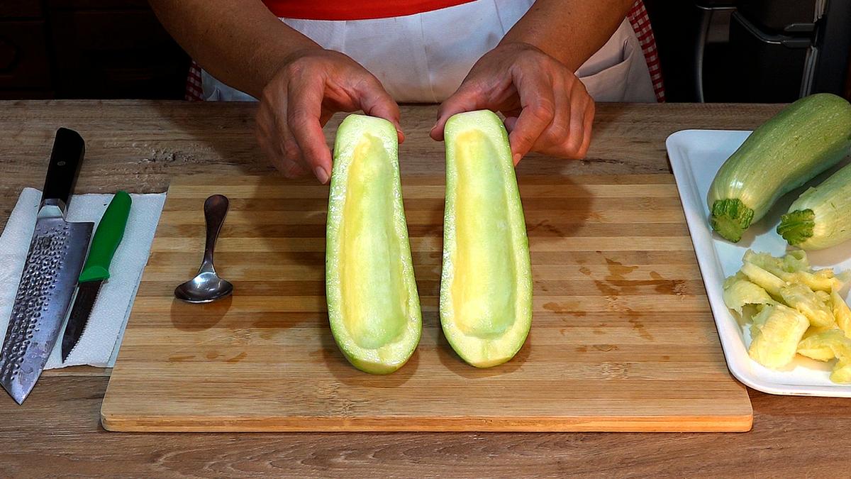 CALABACINES AL HORNO RELLENOS DE JAMÓN Y MOZZARELLA - Foto 3