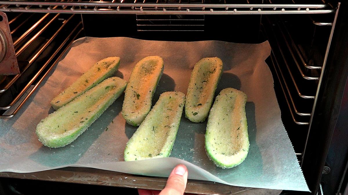 CALABACINES AL HORNO RELLENOS DE JAMÓN Y MOZZARELLA - Foto 5