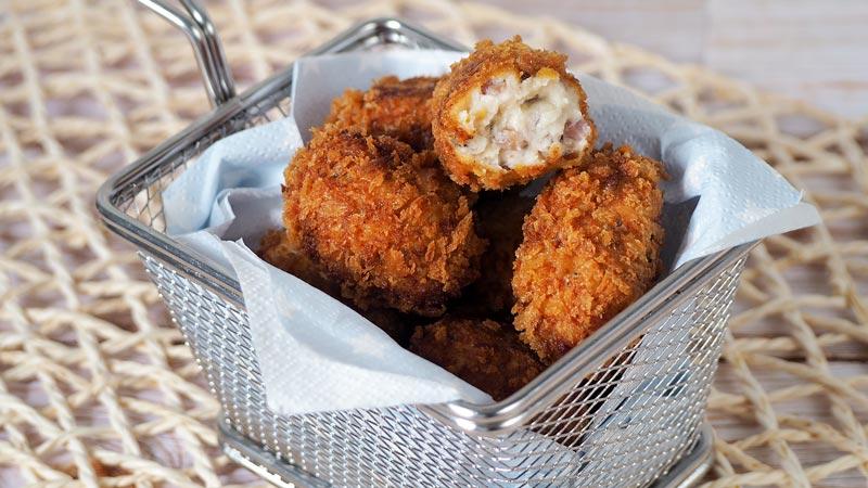 receta de croquetas de setas y jamon crujientes