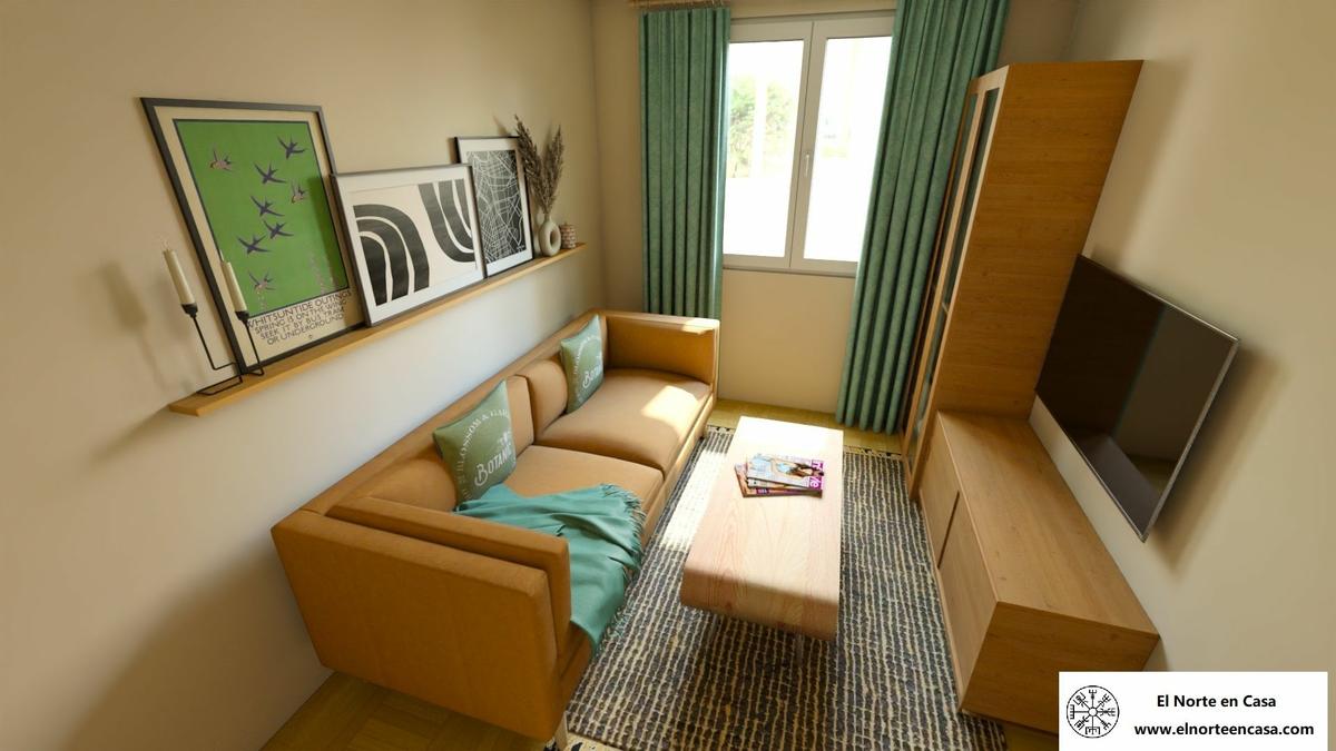 salon pequeno en marron