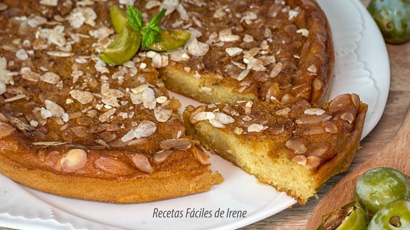 deliciosa tarta fácil de ciruelas claudias