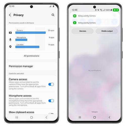 One UI 4.0 - Privacidad