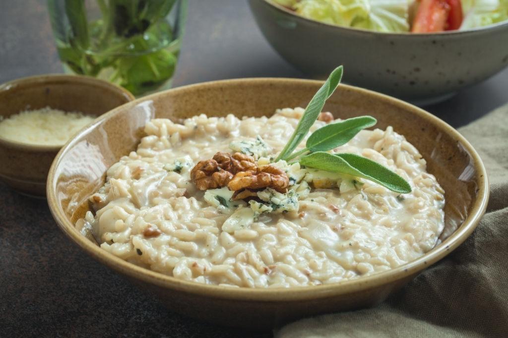 Risotto Gorgonzola, pera y nueces