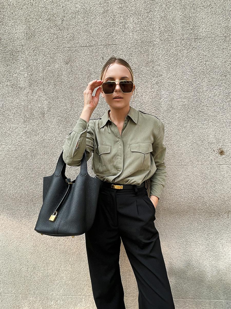 Trini | Equipment shirt Stella McCartney pants