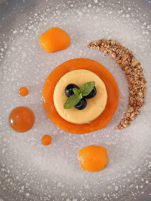 Panna cotta de albaricoque - Plano cenital