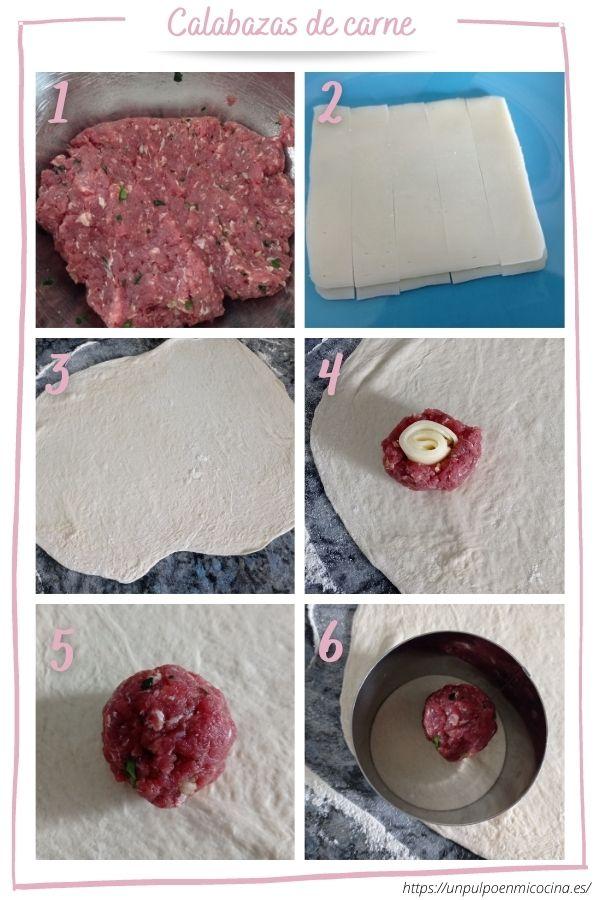 Calabazas de carne paso a paso