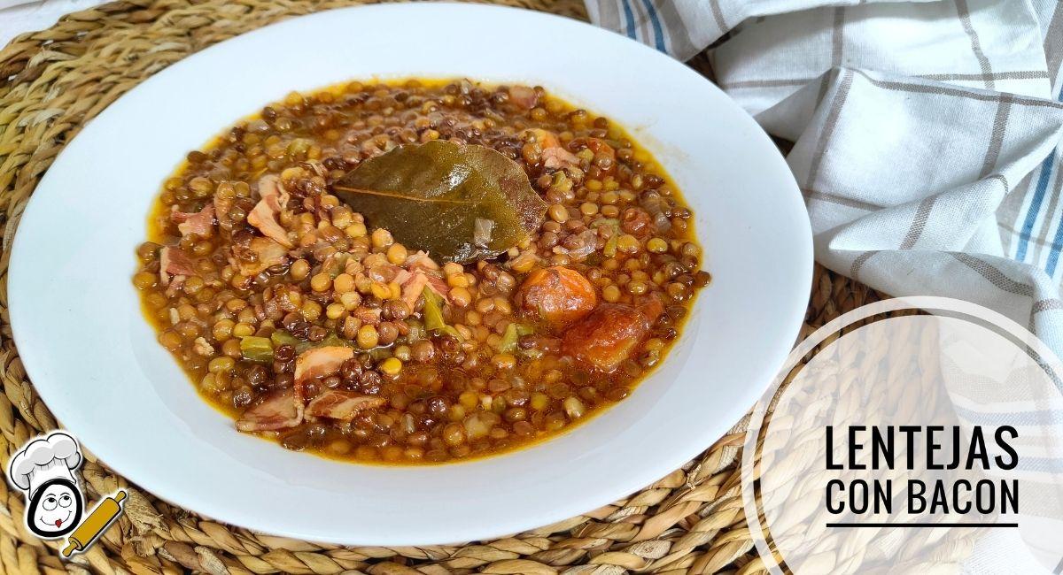 Como hacer unas lentejas caseras con bacon