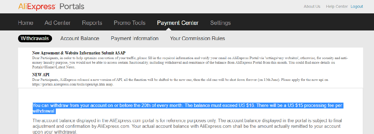 Comision aliexpress afiliados