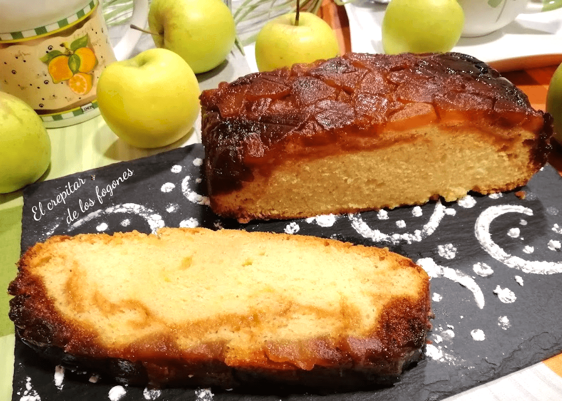 pastel invertido de manzana