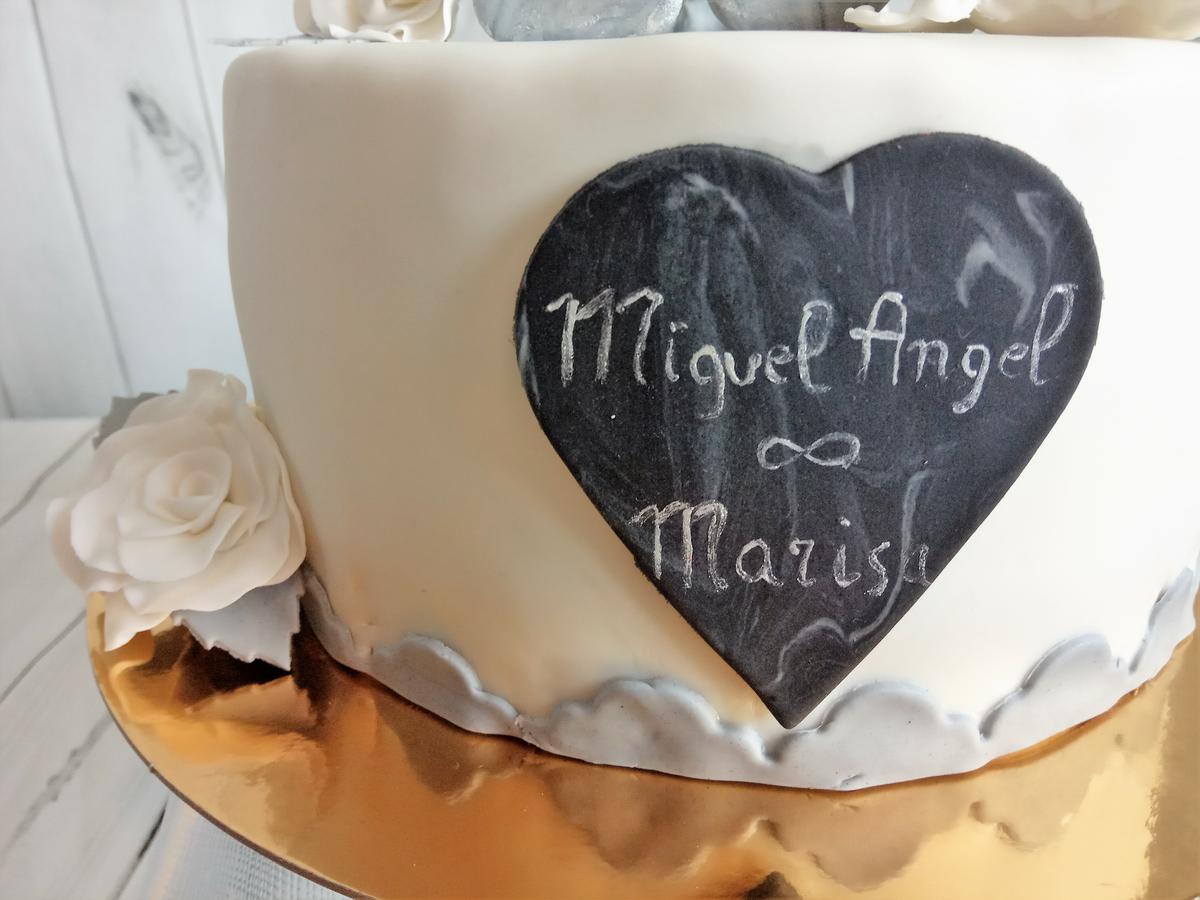 Corazon marmolado de fondant