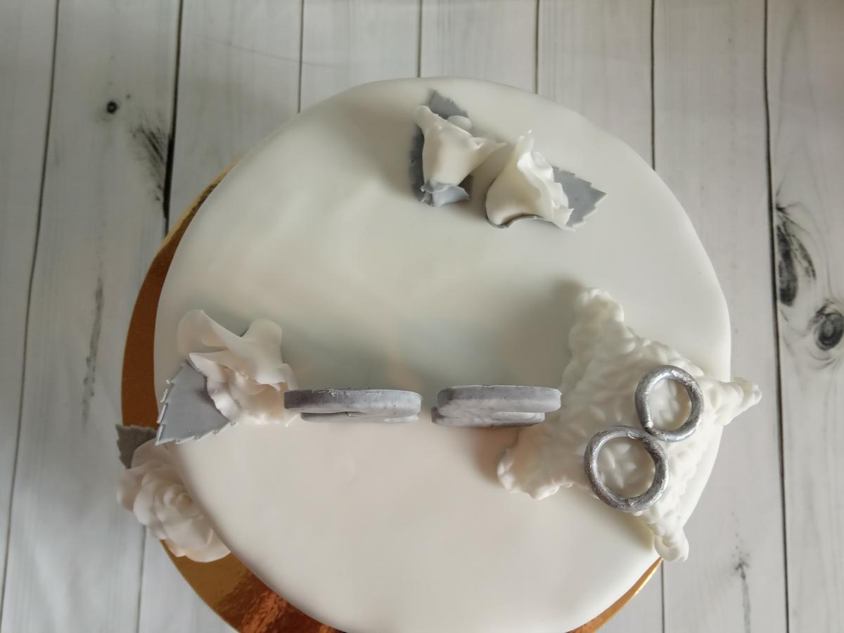 Vista cenital tarta 25 aniversario