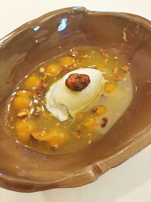 Calabaza, yogur y almendra