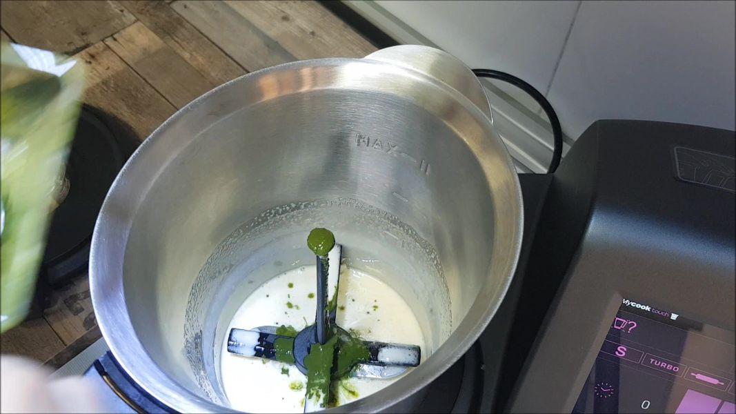 Tarta de queso y té matcha en mycook touch