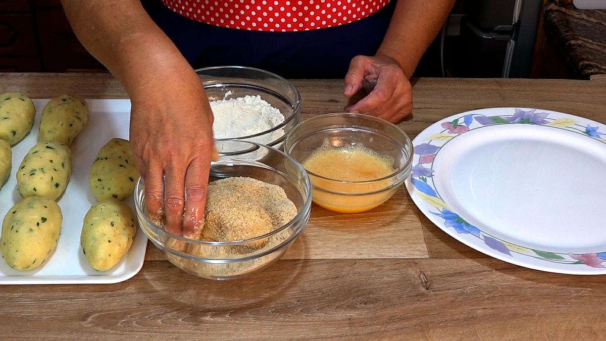 CROQUETONES DE PATATA (PAPAS) RELLENOS DE JAMÓN Y QUESO - Foto 11