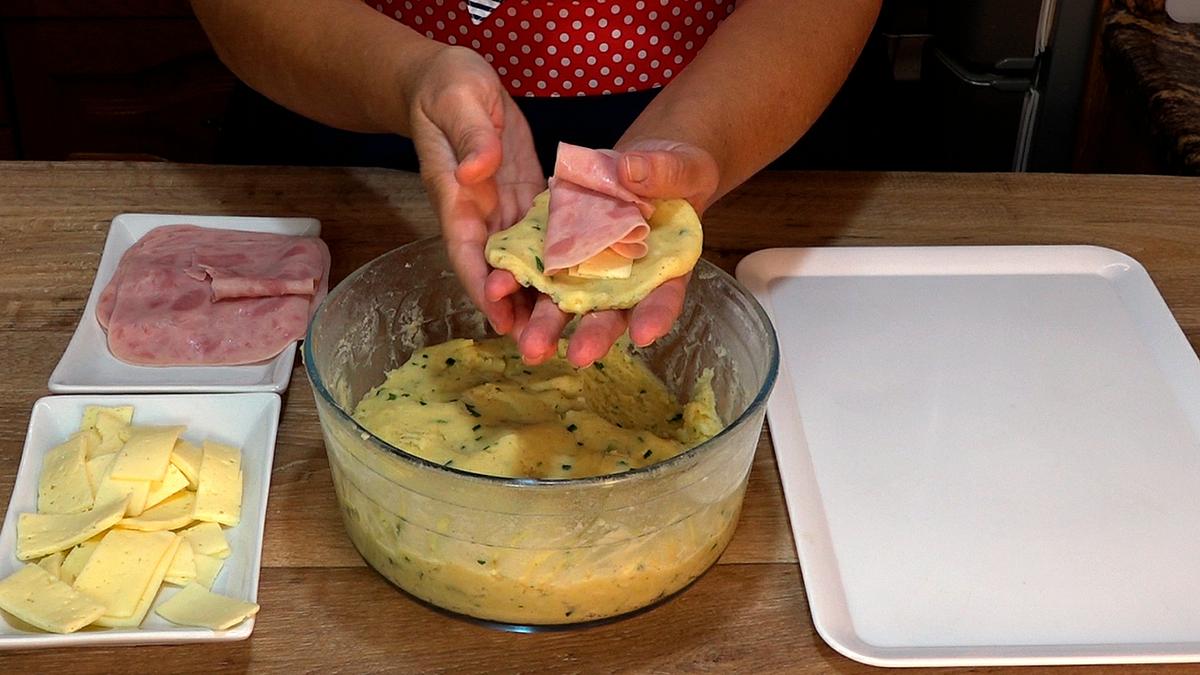 CROQUETONES DE PATATA (PAPAS) RELLENOS DE JAMÓN Y QUESO - Foto 7