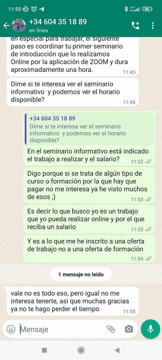 solicitud por wasup trabajo asistente en internet desde casa