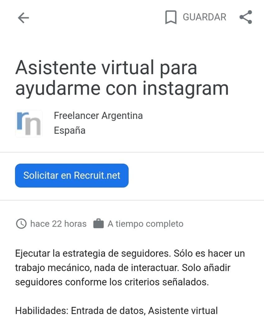 oferta asistente virtual para Instagram en chile
