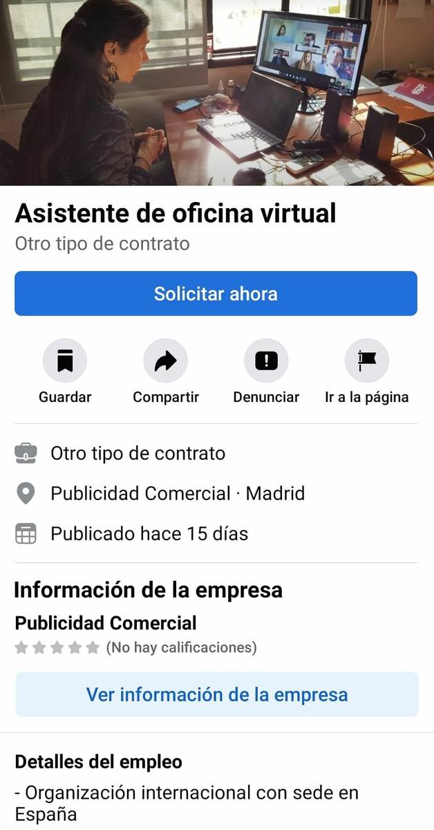 Trabajo desde casa asistente de oficina madrid