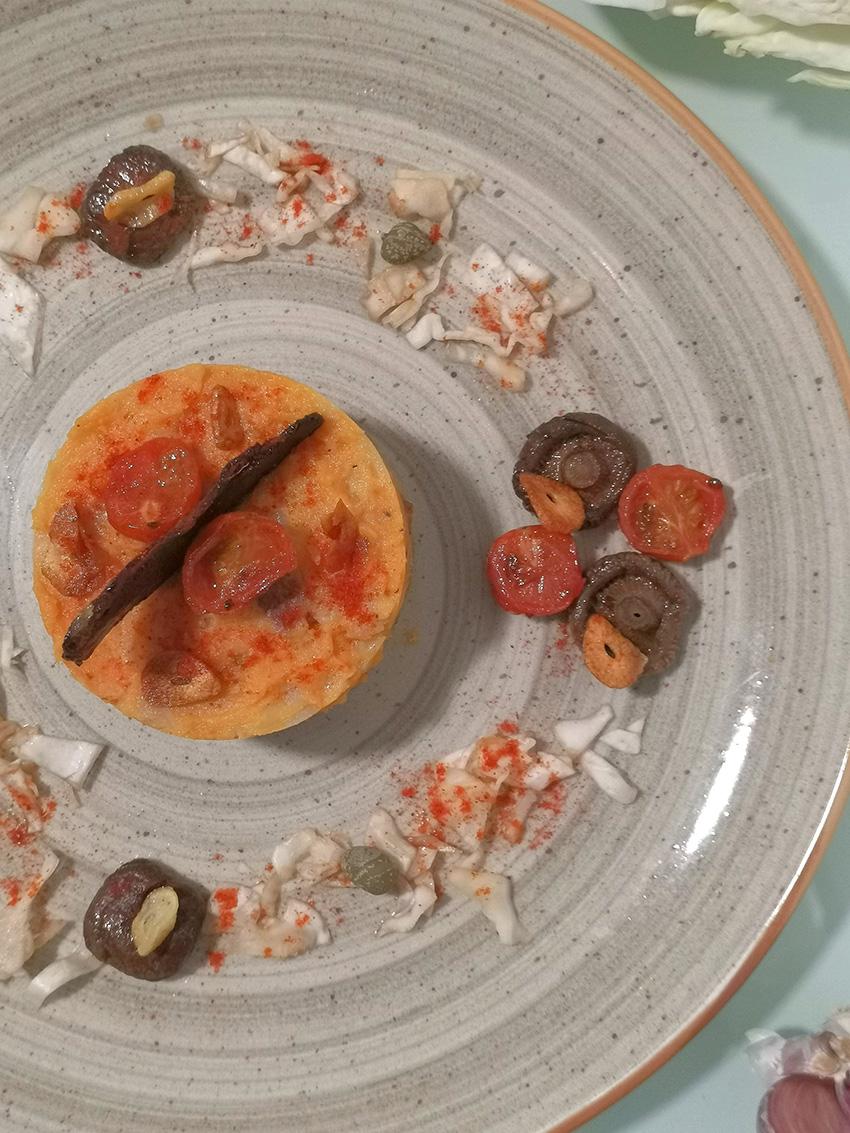 Trinxat de otoño con magret curado