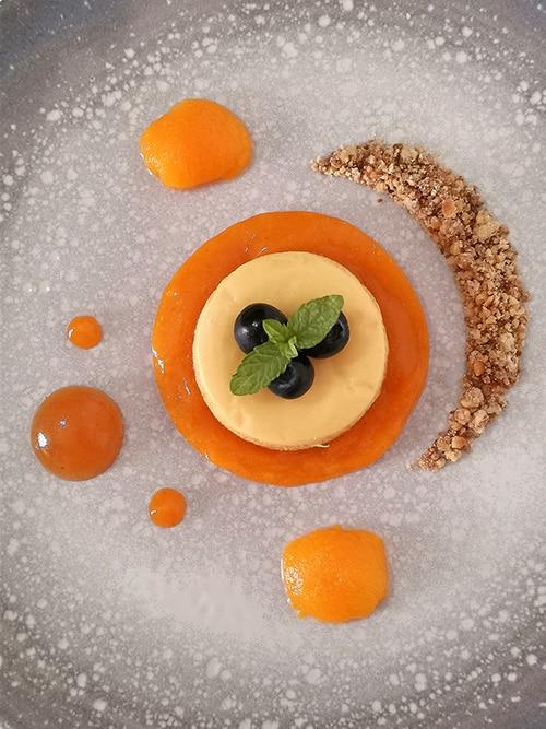 Panna cotta de albaricoque - Plano cenital
