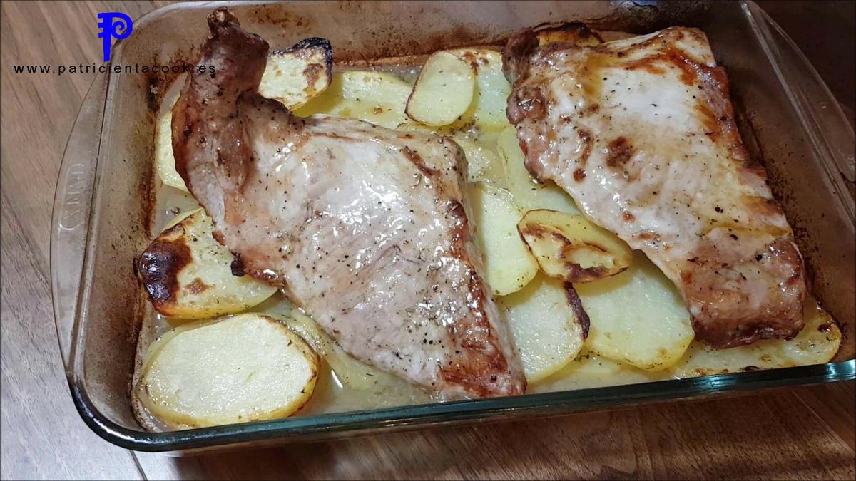 secreto asado a la miel con patatas