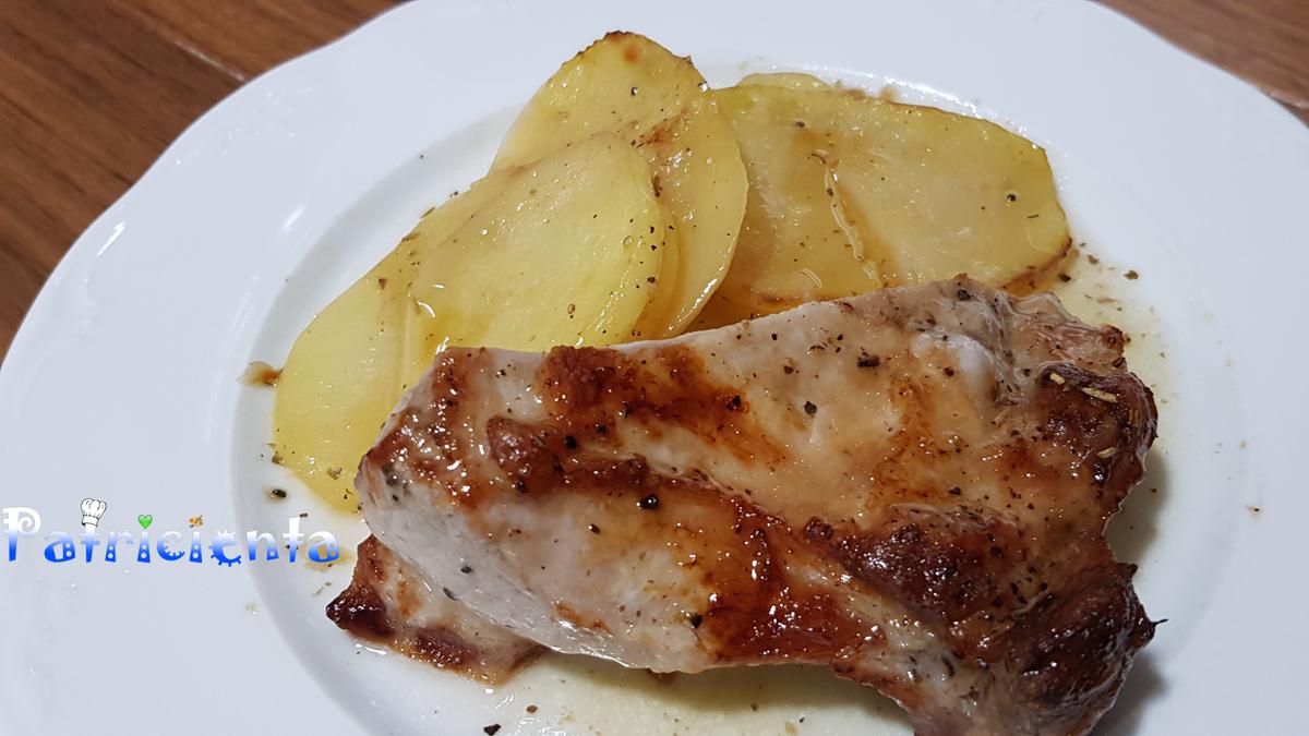 SECRETO ASADO A LA MIEL CON PATATAS