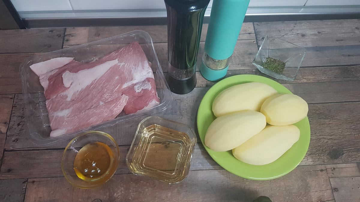 secreto asado a la miel con patatas