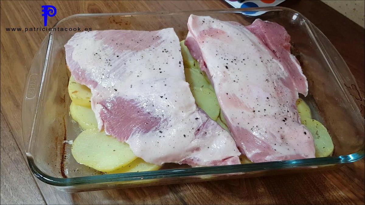 secreto asado a la miel con patatas