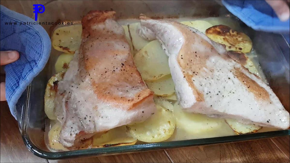 secreto asado a la miel con patatas