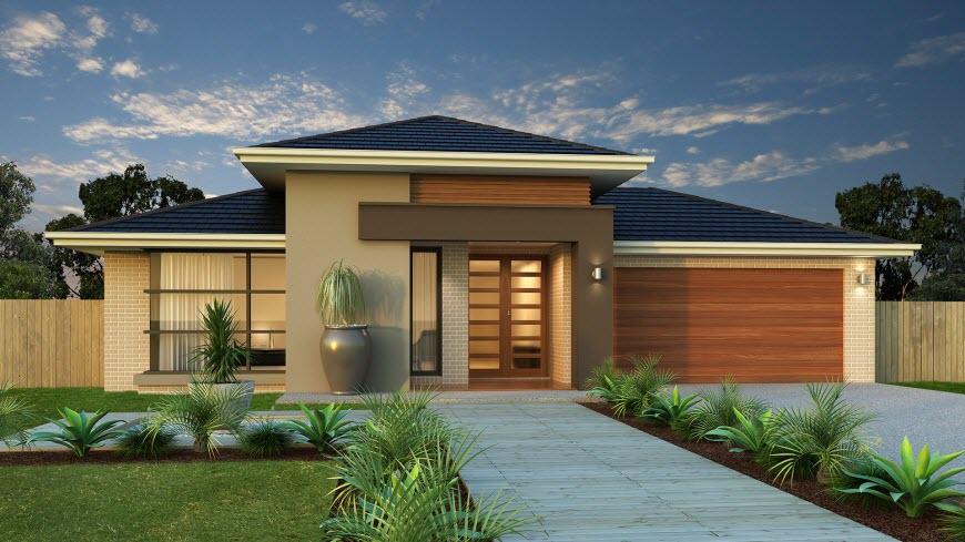 Diseños de fachadas de casas de una planta