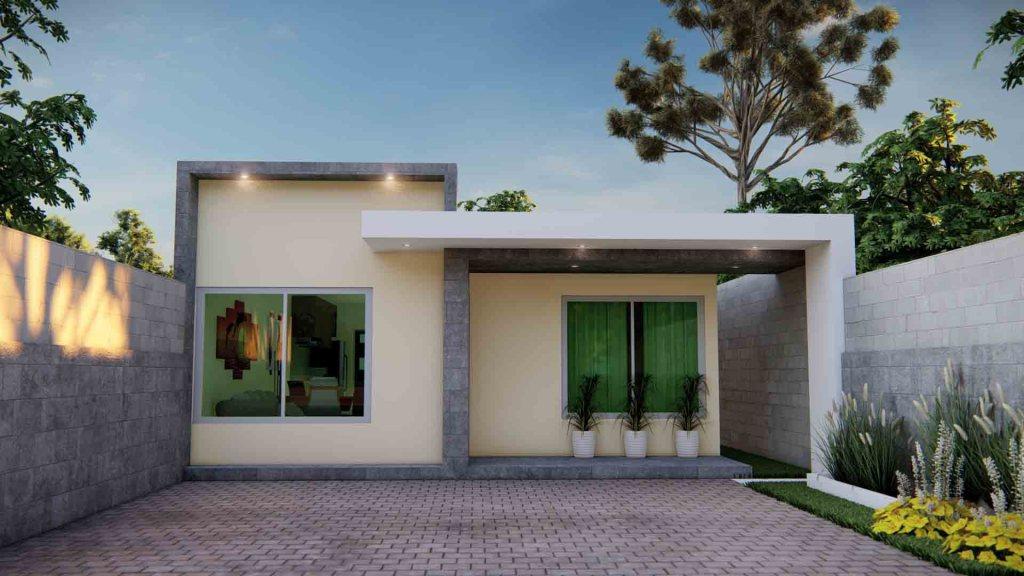 Diseños de fachadas de casas de una planta sencillas y bonitas