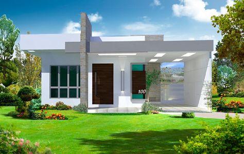 Diseños de fachadas de casas de una planta sencillas y bonitas