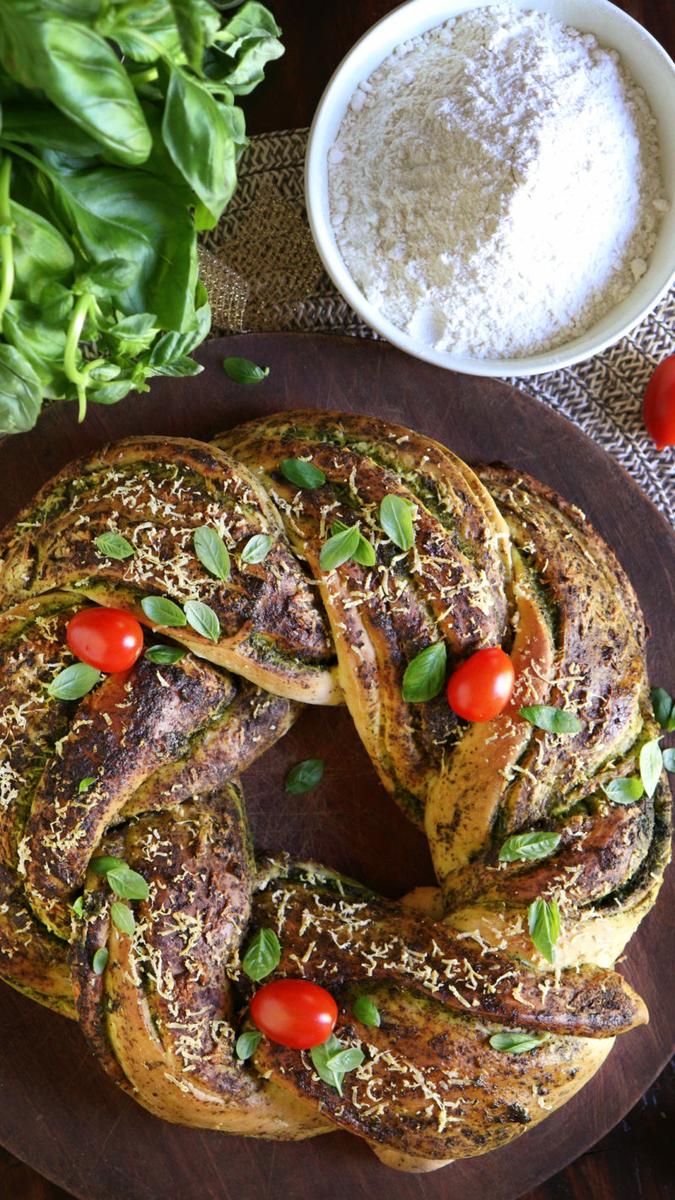 rosca pesto navidad queso