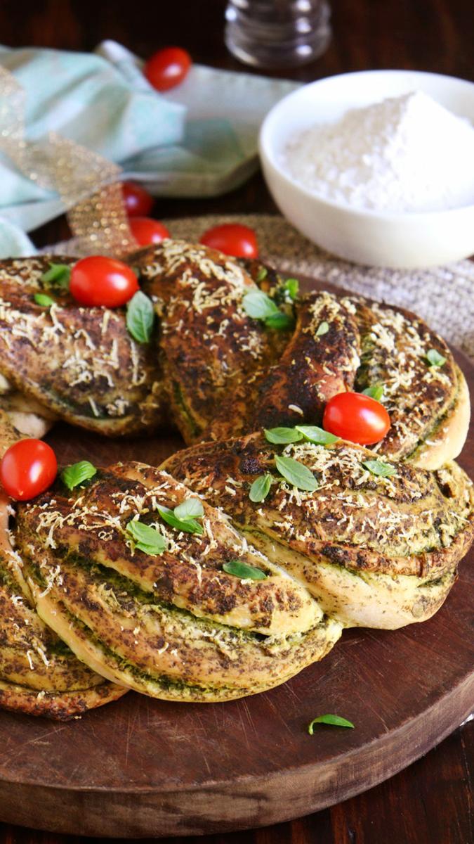 rosca pesto navidad queso