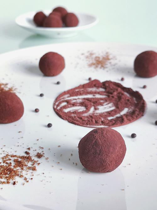 Trufas de chocolate - Primer Plano trufa entera