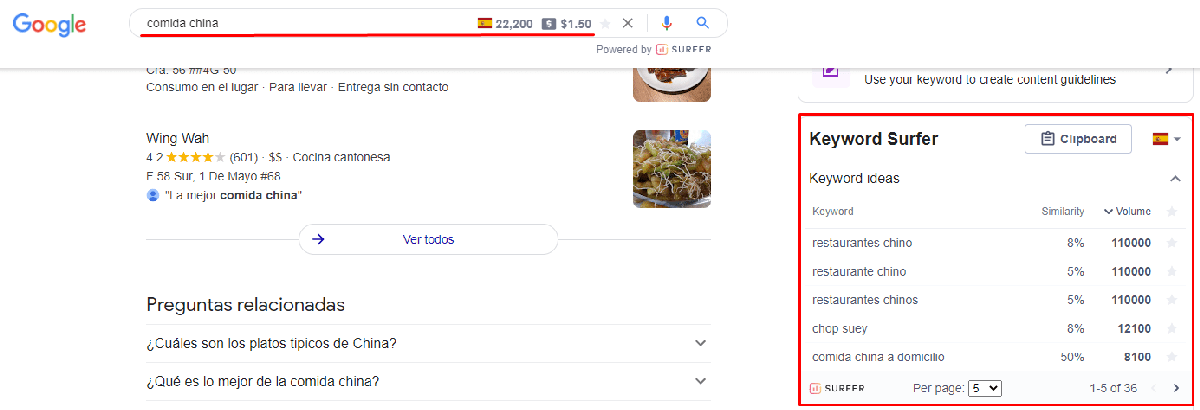 Keyword Surfer - Google Keyword Planner