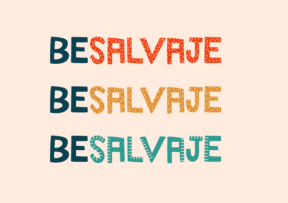 Nuevo logo de beSalvaje donde se ve el logo en 3 colores