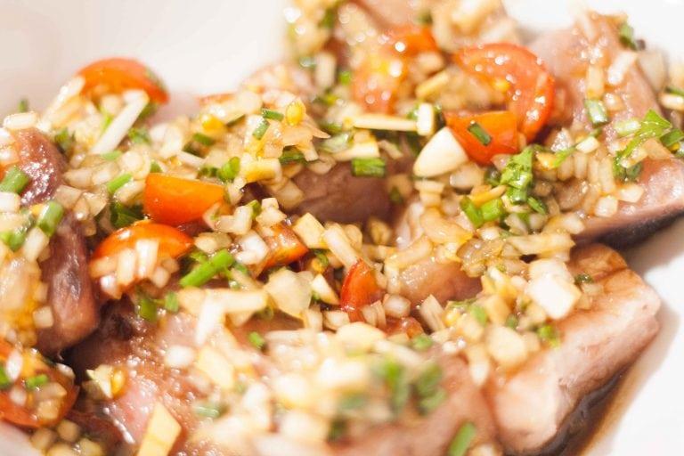 Receta de atún marinado