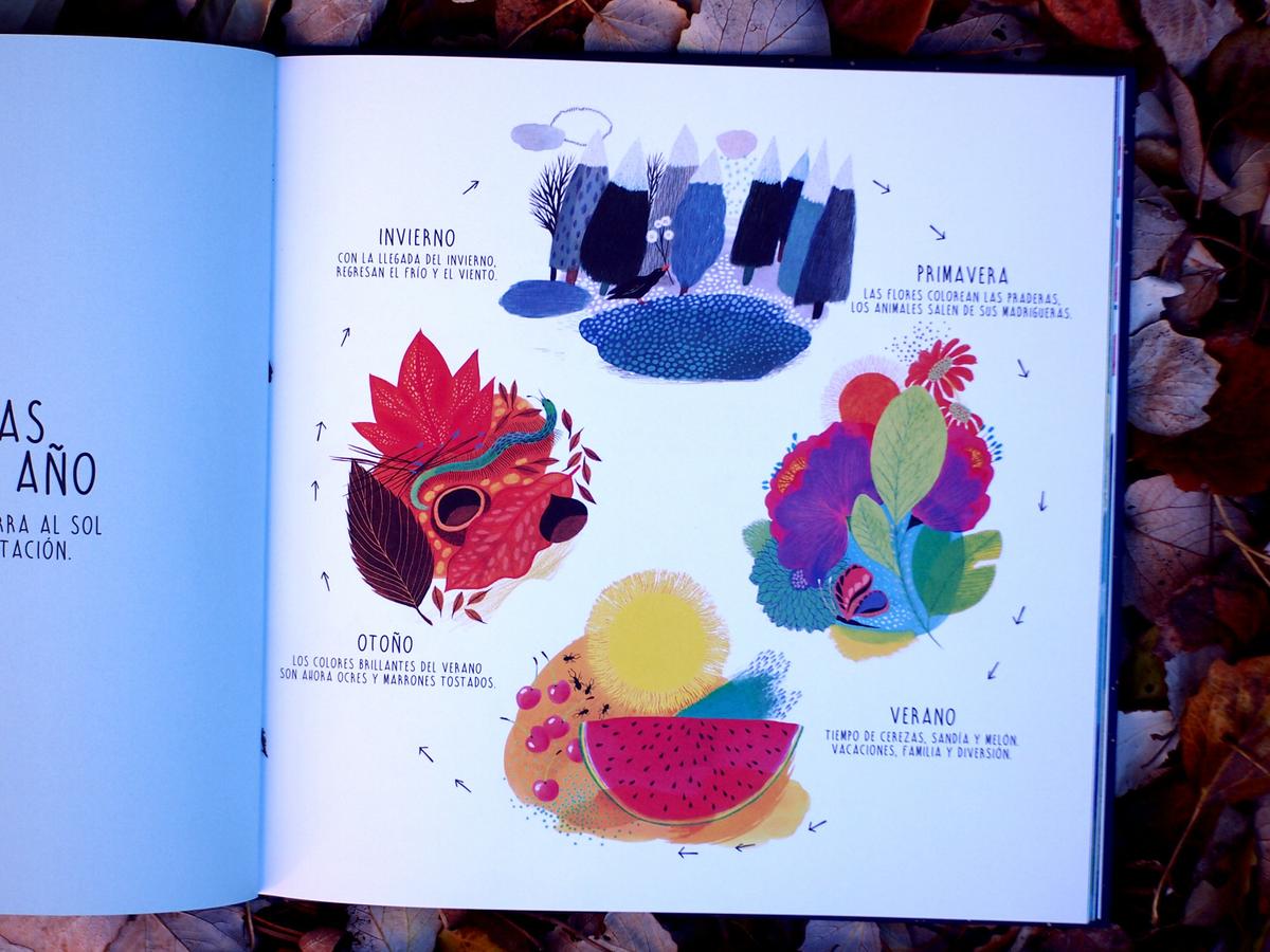 Foto del libro Infinito donde se ve el ciclo de las estaciones