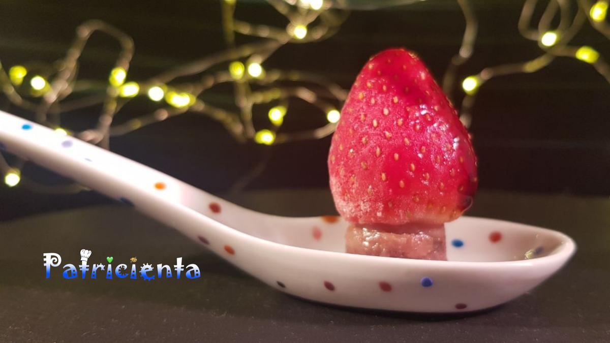 Aperitivo original y fácil de fresas con anchoas. Patricienta Cook